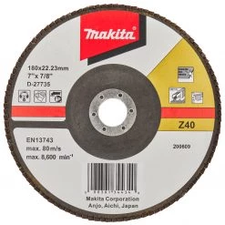Makita Accessoires Disque Fibreu Et Abrasif D-27735 Disque à Lamelles 180mm Z40