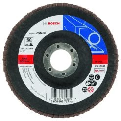 Bosch Bleu Accessoires Disque Fibreu Et Abrasif Disque à Lamelles X551, Expert Pour Le Métal D= 125 Mm ; K= 60, Courbé