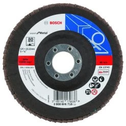 Bosch Bleu Accessoires Disque Fibreu Et Abrasif Disque à Lamelles X551, Expert Pour Le Métal D= 125 Mm ; K= 80, Courbé